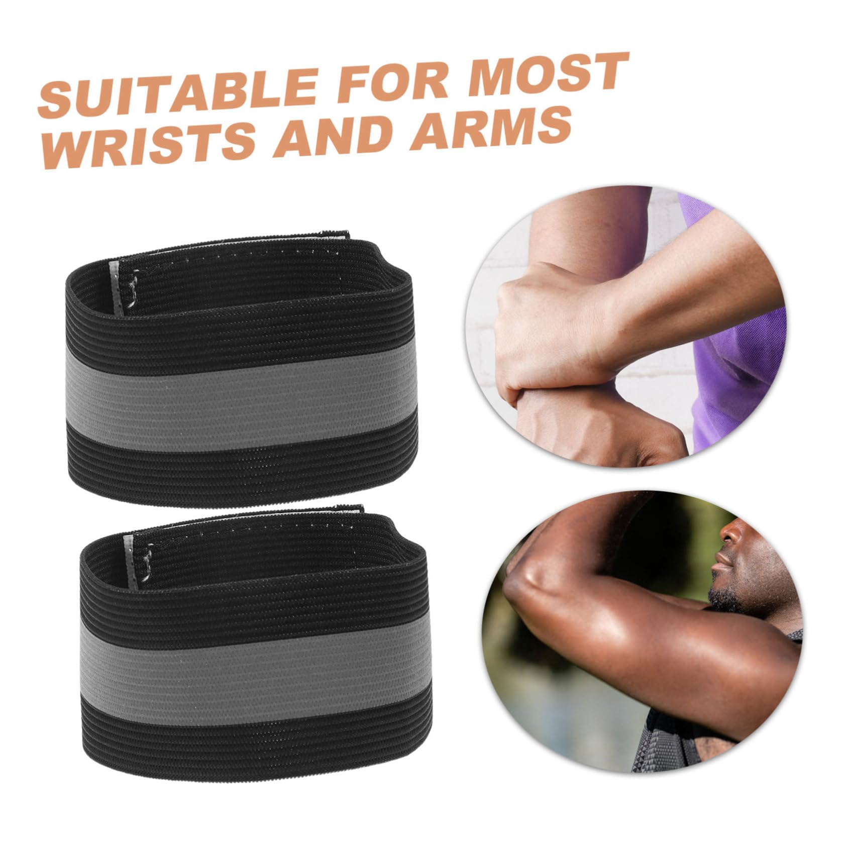 JUMPLAWN 1Pair High Visibility Reflective Bands of Armbands for Walking Running Cycling User Friendly and Skin Friendly Reflective Gear for Night Safety