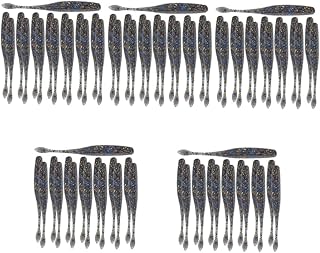 INOOMP 75 Pcs Swing Tail Bait Saltwater Fishing Lures Saltwater Lures Gulp Saltwater Fishing Bait Swimbait Gulp Minnow Fake Fishing Lures Artificial Fake Baits Fake Fish Baits Brine PVC