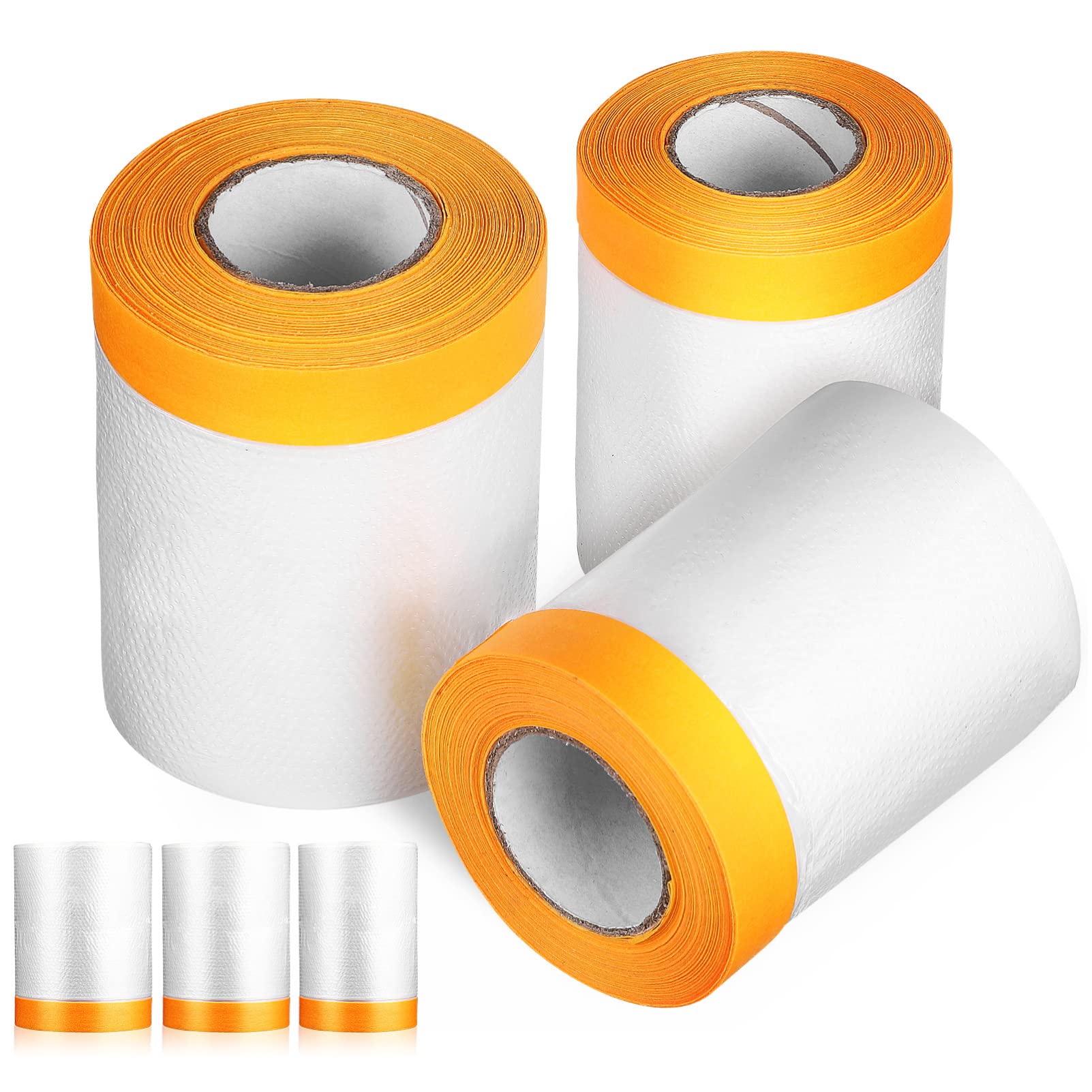 VICASKY 6 Rollos Película De Cubierta Transparente Papel De Enmascarar Autoadhesivo Película De Enmascaramiento De Pintura Cubriendo Películas Pintor A Prueba De Polvo Papel con Textura