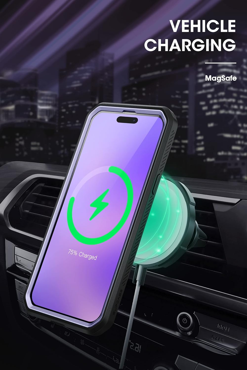 SUPCASE for iPhone 14 Pro Max Case with Stand (Unicorn Beetle Pro Mag), [Compatible with MagSafe] [Built-in Screen Protector & Belt-Clip] Magnetic Protective Phone Case for iPhone 14 Pro Max, Purple