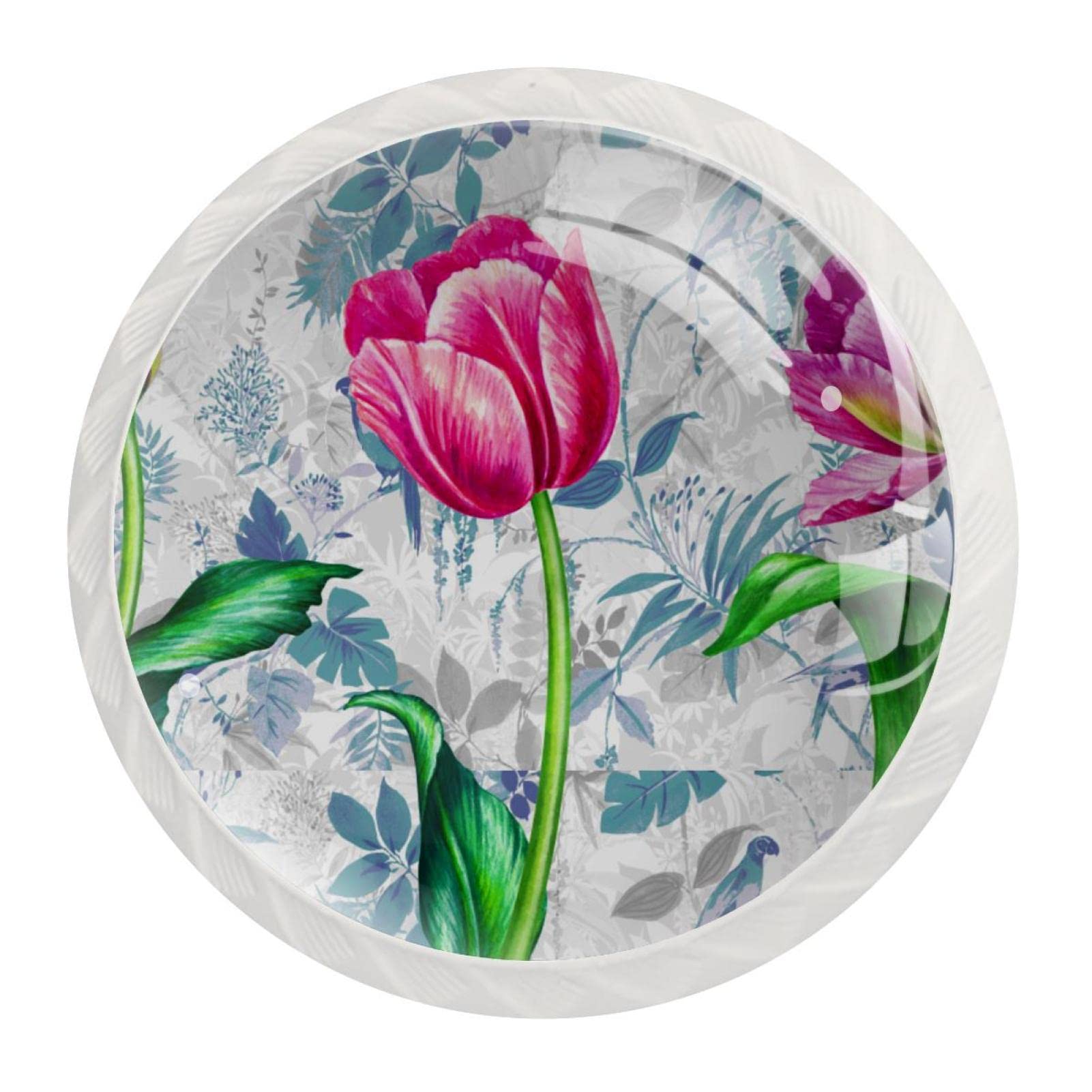 Boutons de tiroir tulipe rose lot de 12 pour rénover vos meubles