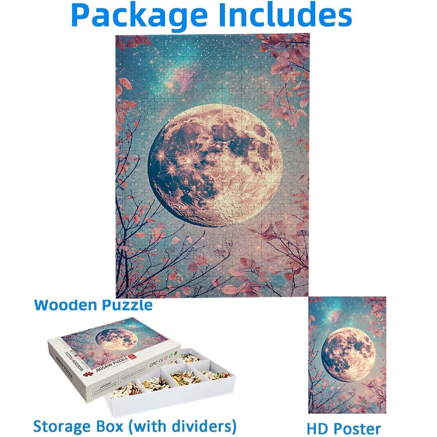 1500 Pezzi di Puzzle, Luna1500 Pezzi di Puzzle per Adulti, Regalo di Anniversario, Regalo di Natale, Decorazione Della Casa, Prevenzione Della Degenerazione Cerebrale Negli Anziani v-987