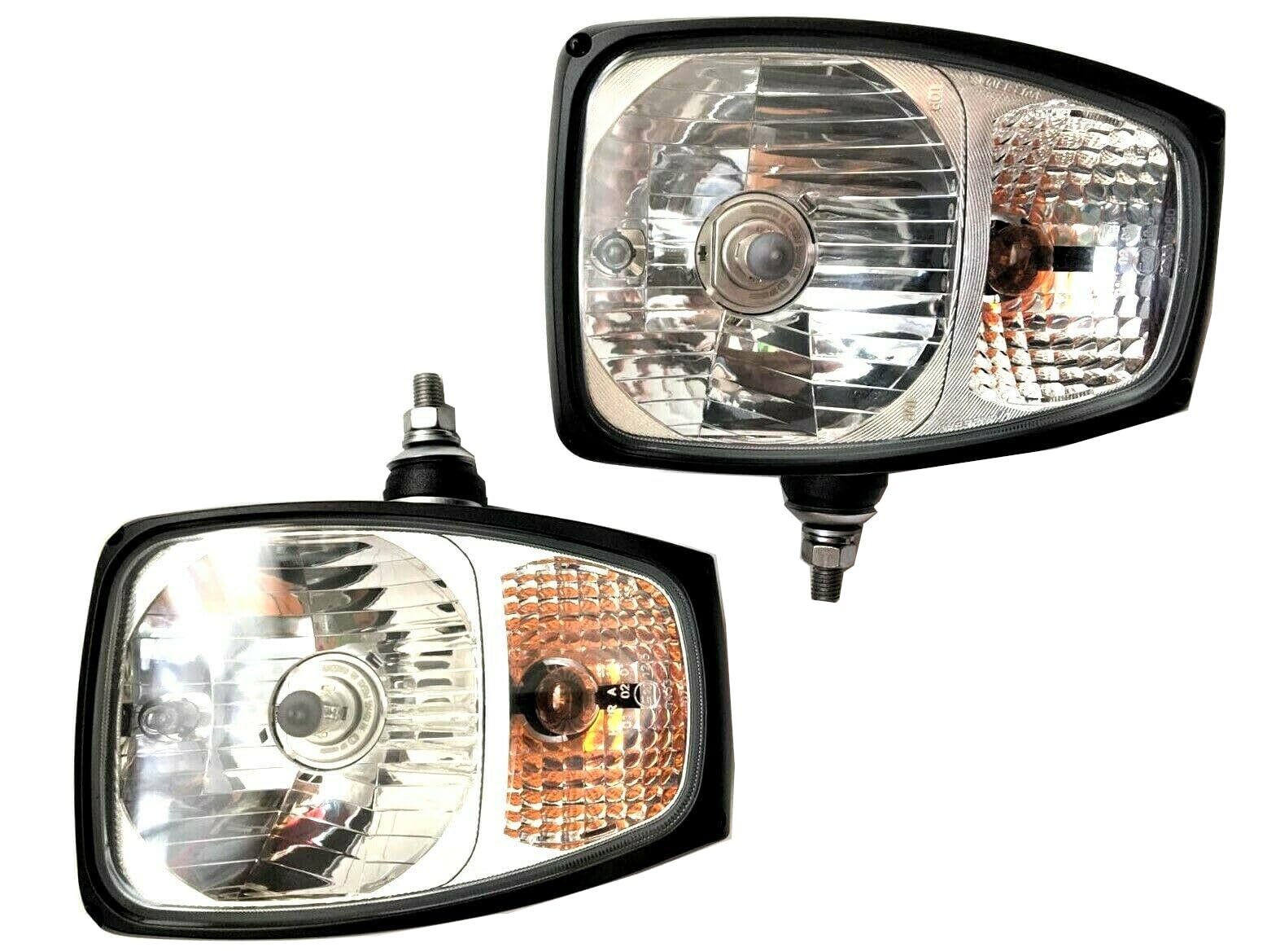 2 faros principales H4 alemán DT04-6P para tractor (fijación lateral, bombillas de 12 V)