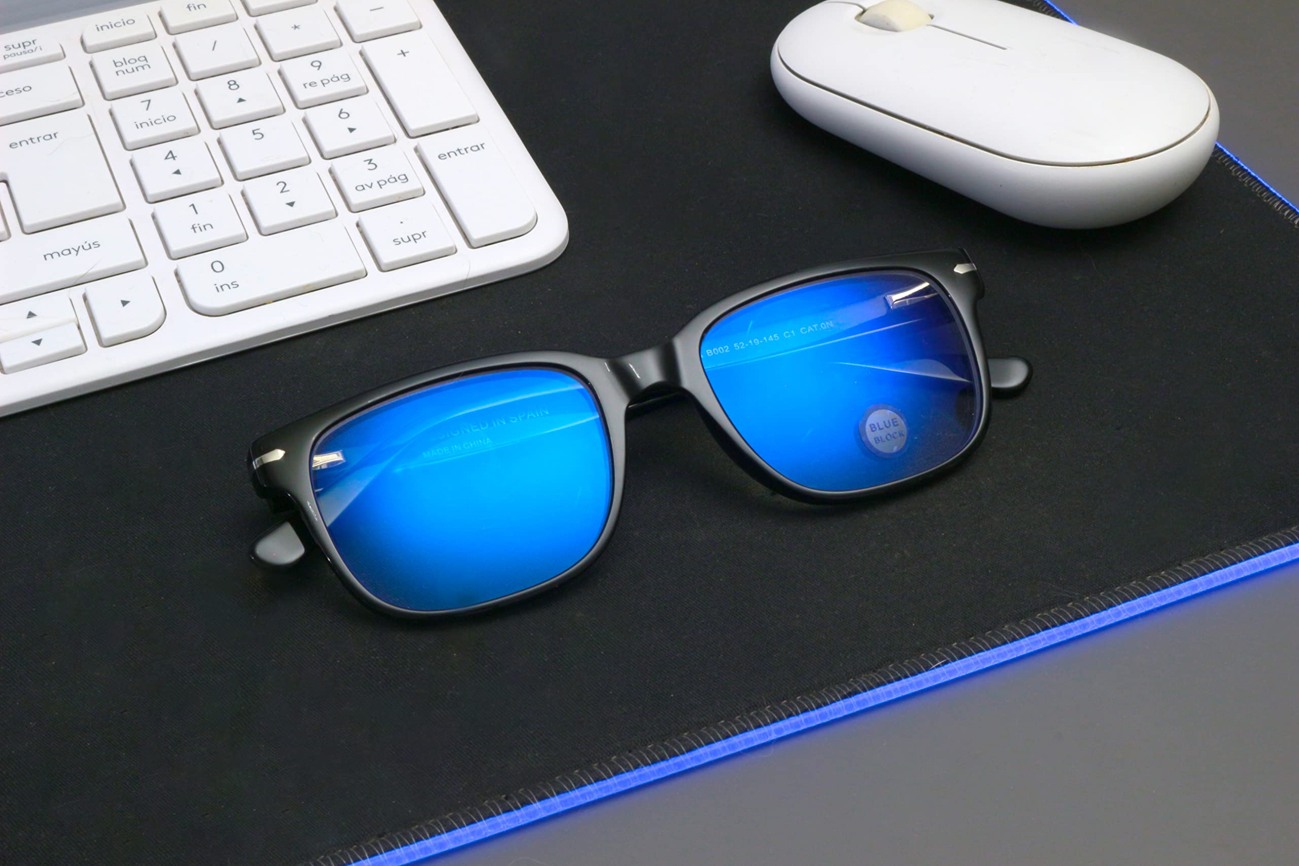 Screen B2 • Okulary Anti Light Niebieski - Filtr ochrony przed szkodliwym niebieskim światłem i anty-UV (ekrany, komputery, PC, tablety, smartfony, telewizor) - Okulary do gier - Mężczyźni i