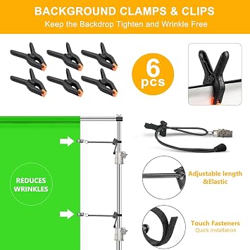 Photo Backdrop Stand Heavy Duty 8.5x10Ft Stainless Steel Support Kit | Adjustable Back Drop Stand with Clamps Clips Carry Bag, Background Support System for Photography Party Livestream Photoshoot