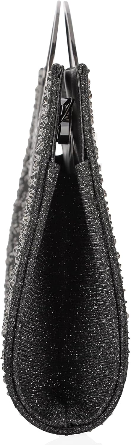 Dexmay Rhinestone Clutch Handbag with Crystal Handle for Wedding Party Elegant Clutch Purse for Women - Image 4
