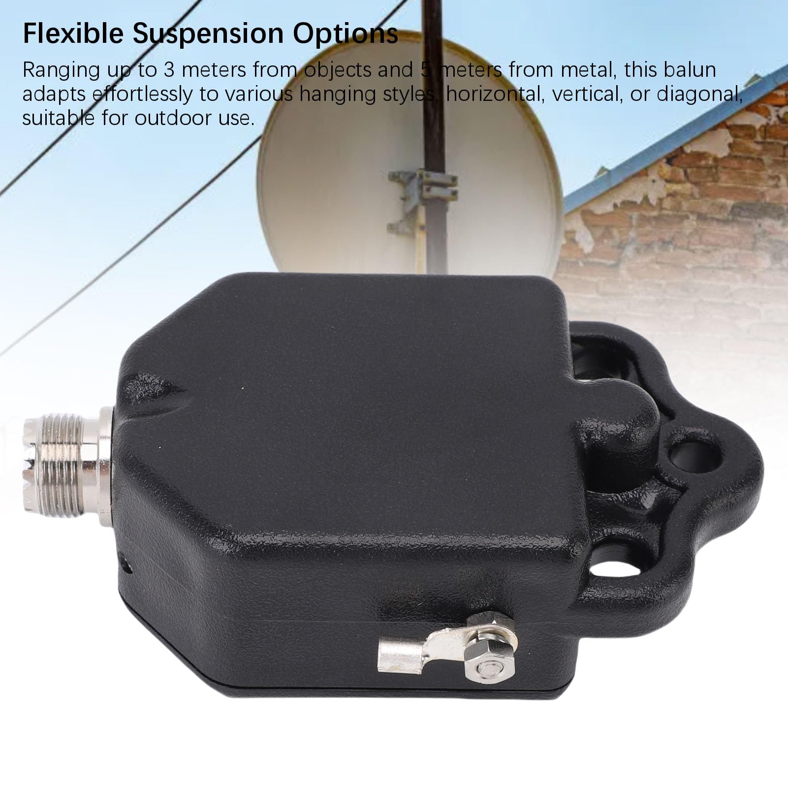 Eujgoov 1:64 Mini Balun Transformer 100W 1-30MHz Balun RF Transformador Compacta ABS Compacta para FT8 FM Am FSK con Interfaz Estándar Configuración Fácil