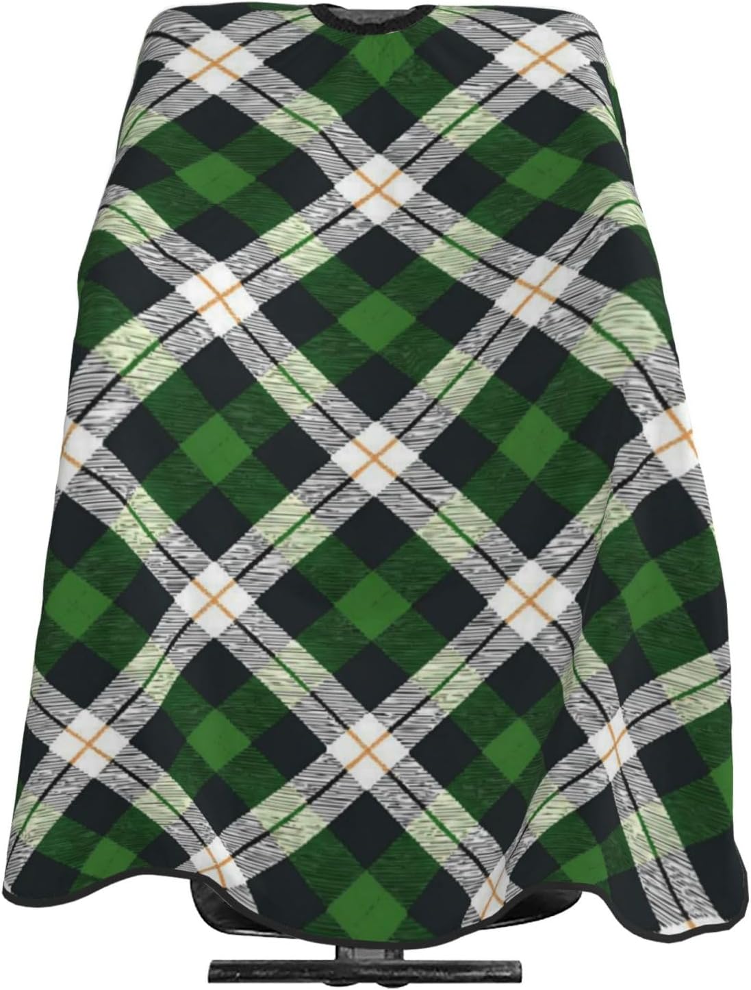Green White Checkered Adult Hair Cutting Cape 55x66in Adjustable Snap Closure Salon Hairs Hat Shaving Bib