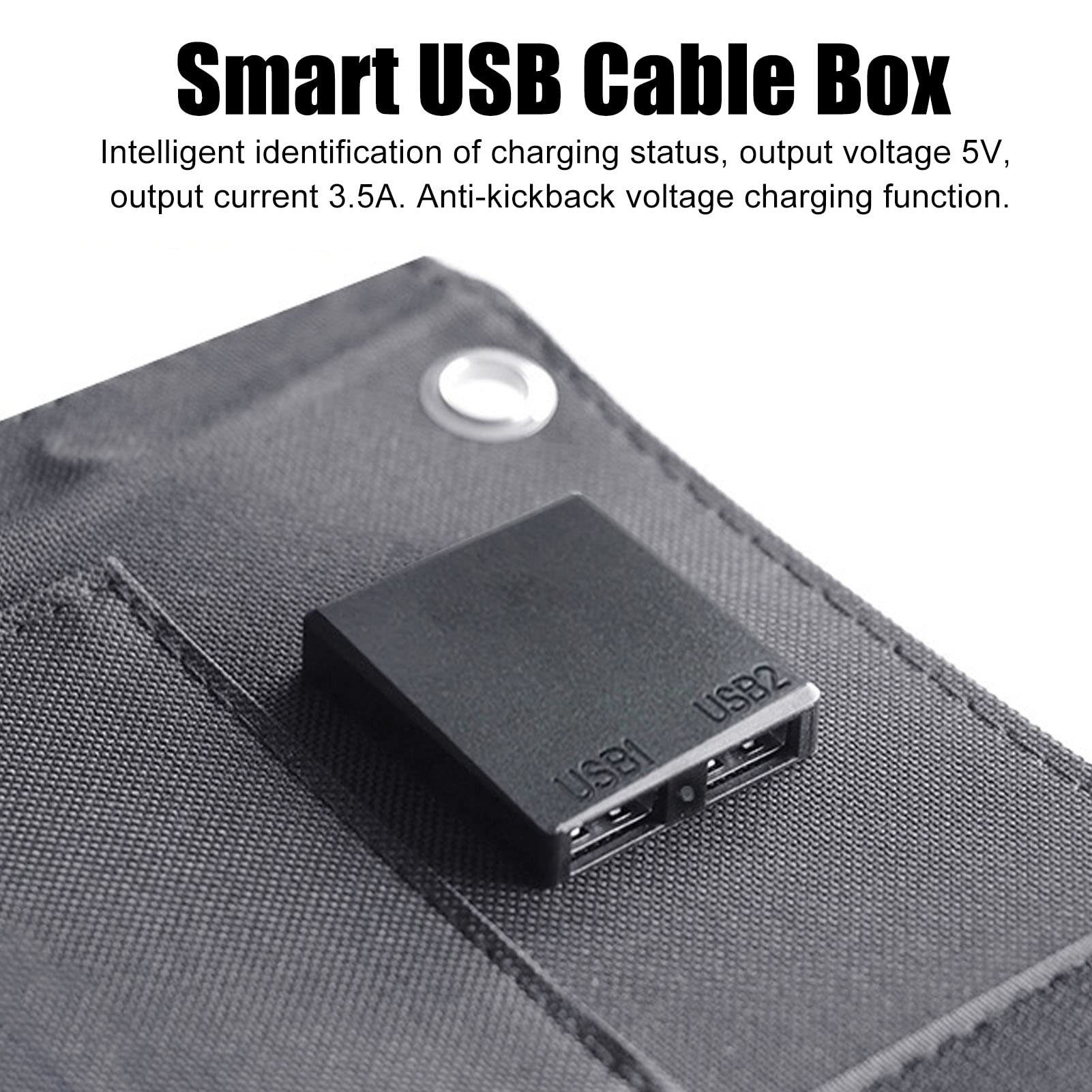 Caricabatterie da pannello solare monocristallino da 15 W Dual USB Pacchetto di ricarica solare pieghevole Telefono esterno Power Bank Polimero PET nero aperto: circa