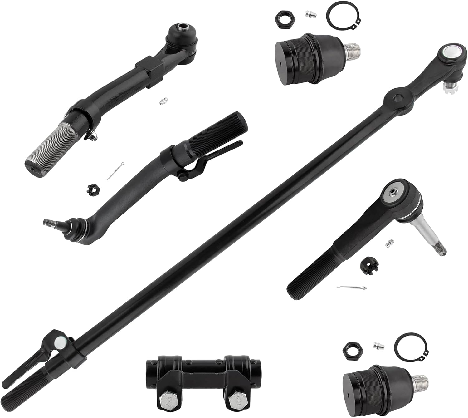 DS300008 ES3420S ES80754 ES80755 DS80749 K8607T Front Outer Tie Rods Drag Link Adjusting Sleeve Lower Ball Joints for Ford F-250 F-350 Super Duty 4WD 2005-2016, Pack of 7