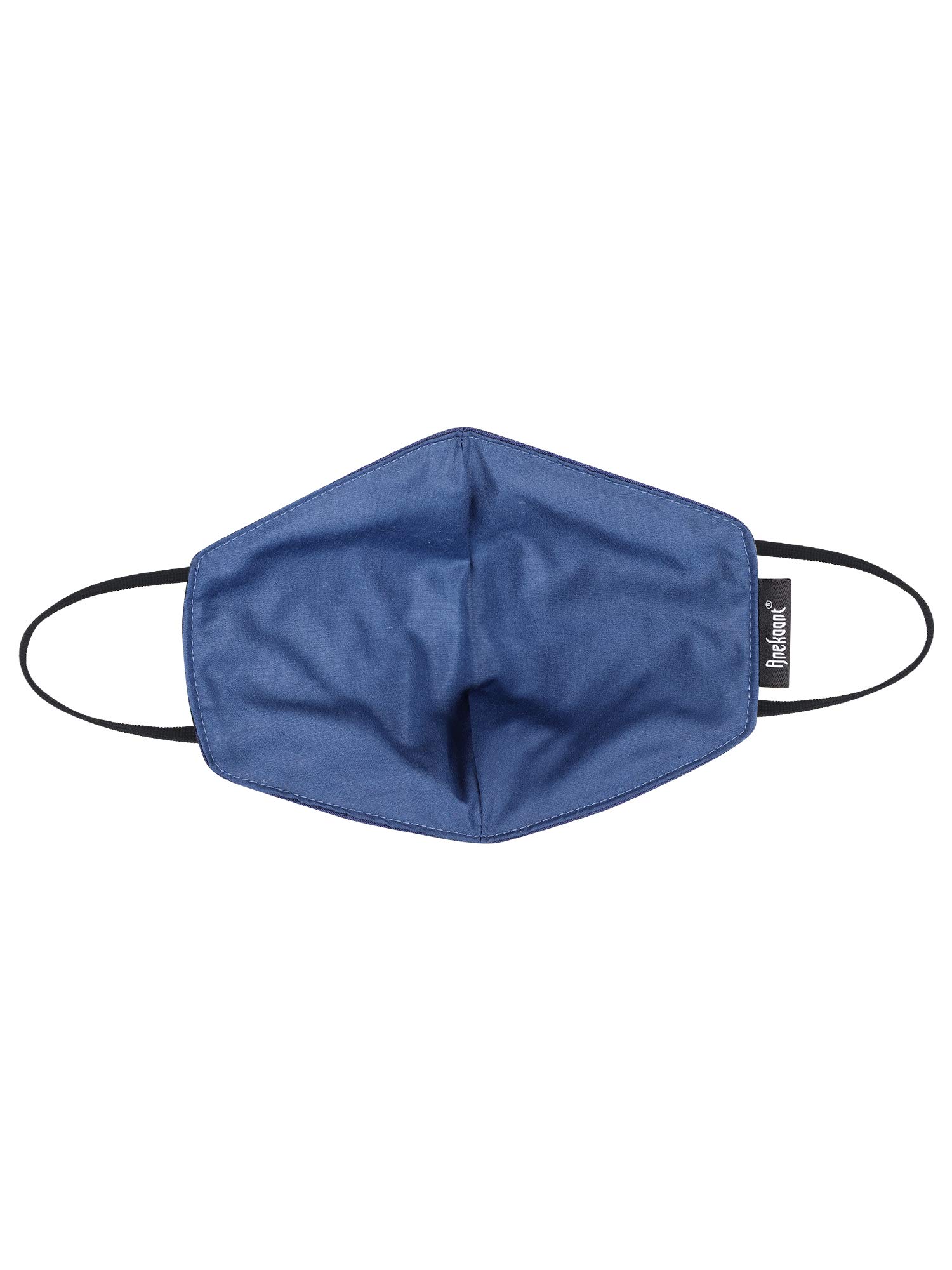 Anekaant 3-Ply Faux Silk Embellished Fabric Reusable Fashion Mask for Women (Navy Blue and Gold) 3