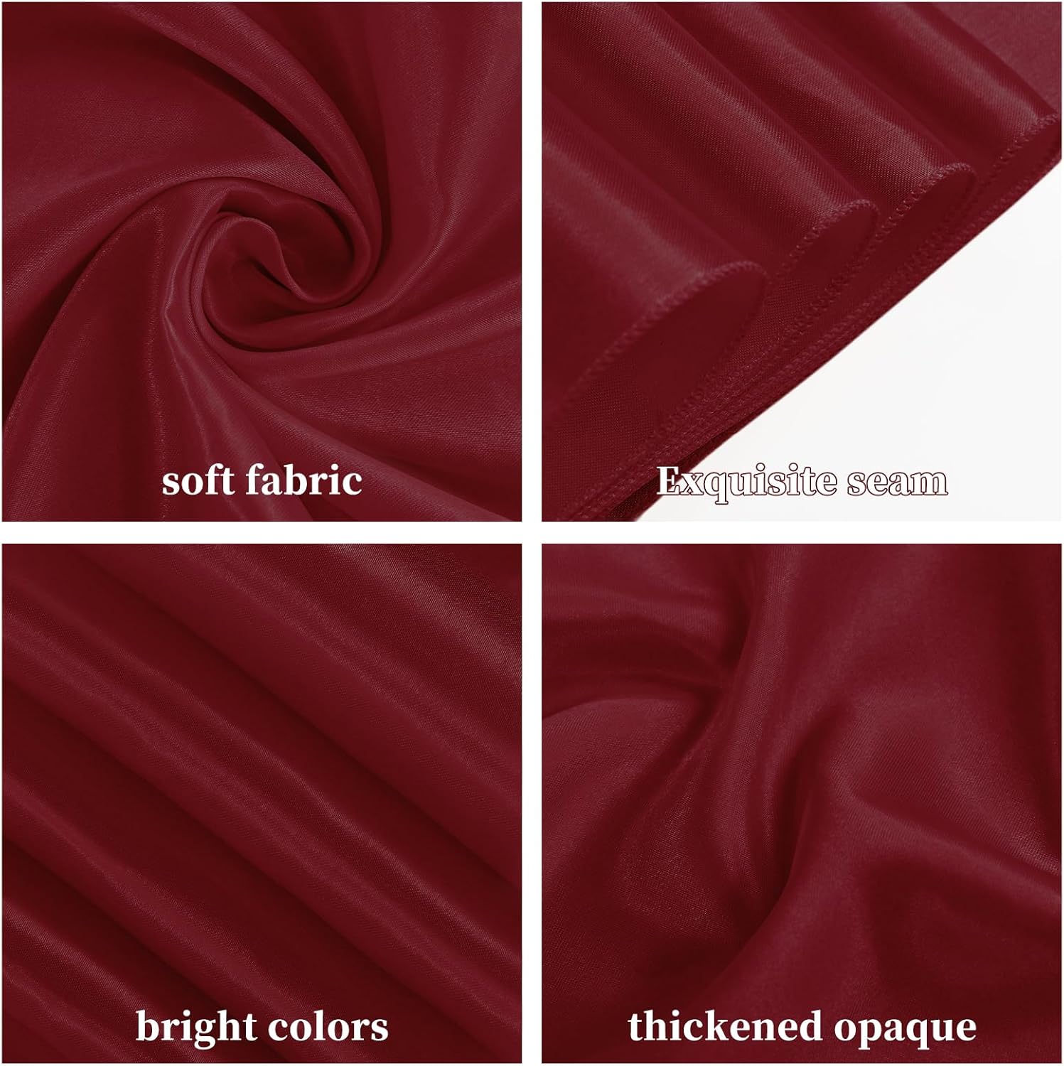 60 Pcs Burgundy Chair Sashes Satin Chair Bows Sashes for Party, Hotel, Wedding, Reception, Restaurant Event Decoration (7 x 108 inch)