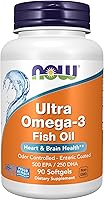 Vista 1 de Ultra omega-3 de Now, 90 cápsulas blandas