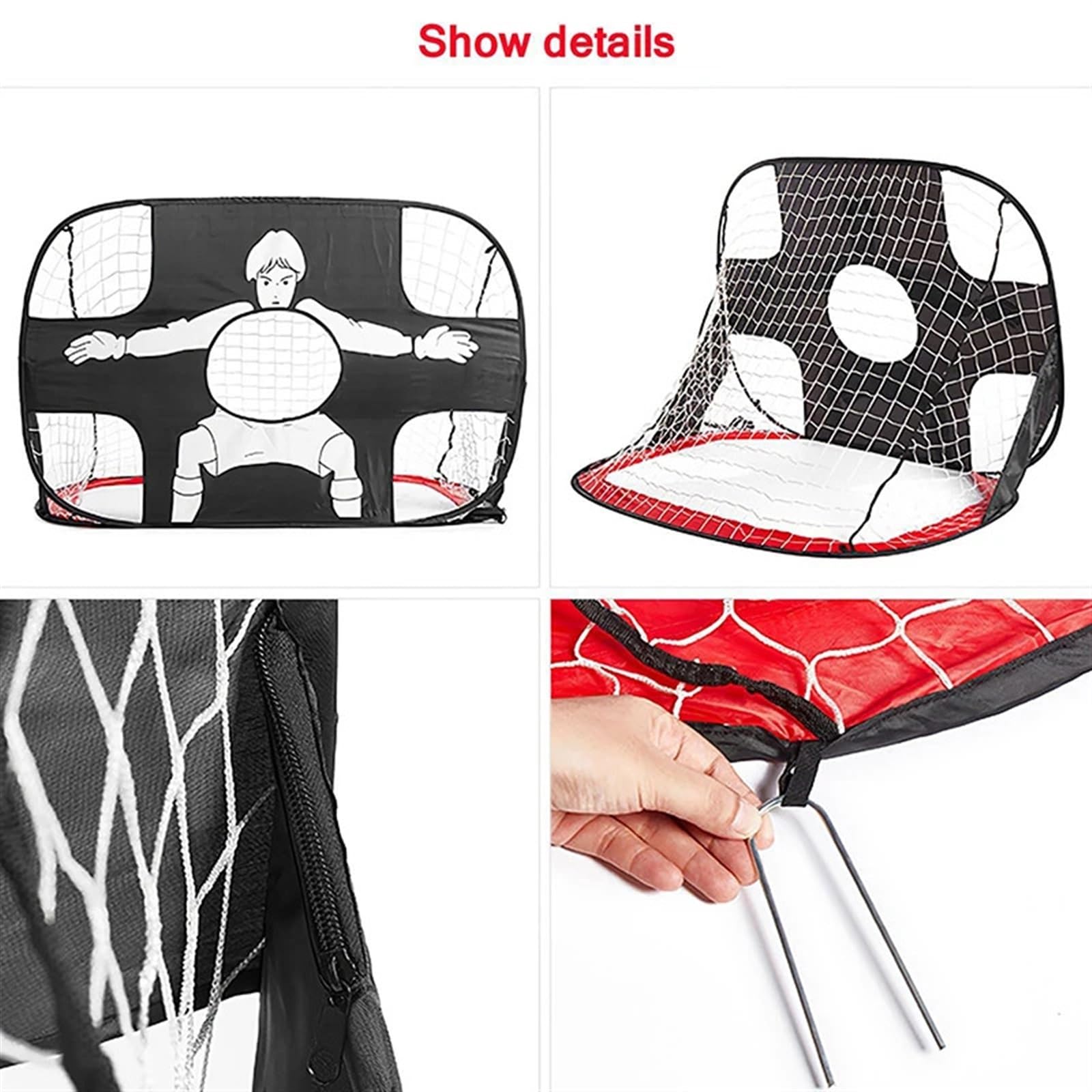 Porta da calcio pieghevole 2 in 1 portatile pieghevole for bambini porta da calcio rete tiro supporto for palline tennis portapalle multifunzionale for allenamento