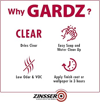 Zinsser Gardz Water-Based Problem Surface Sealer, Clear, 1 Gallon