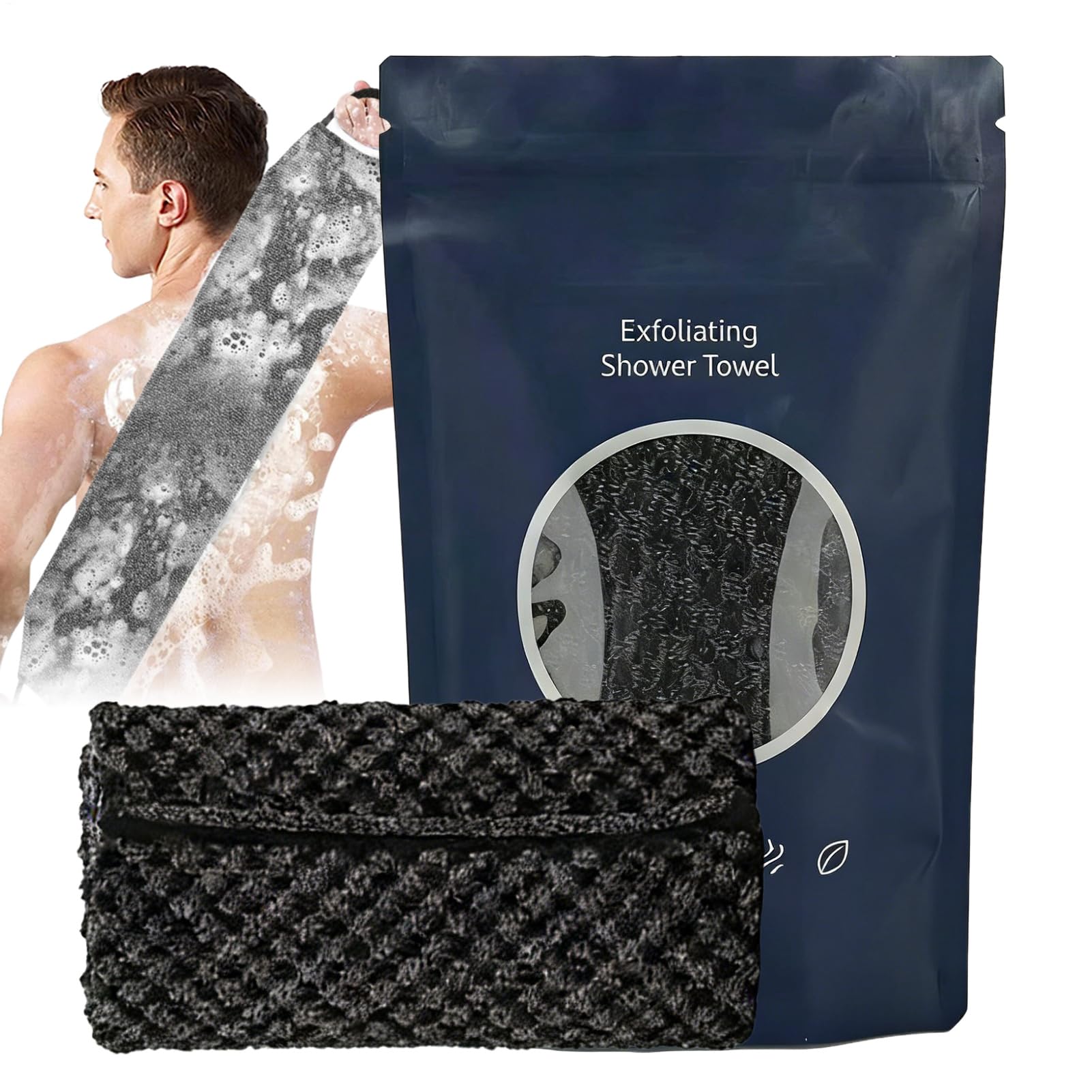 Toalla de ducha de secado rápido, paño para, arandela trasera de 8.66 x 39.37 pulgadas con limpieza profunda, correa de baño de fibra transpirable, toalla de limpieza corporal con exfolia