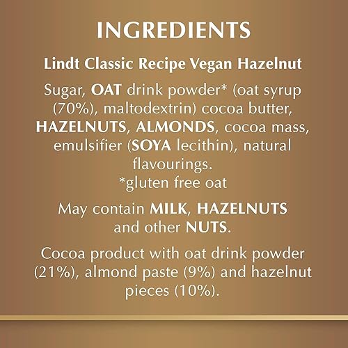 Miniatura 4 de Lindt Barras de chocolate veganas  10 x 3.53 oz de barra de chocolate vegano sabor avellana  Incluido con mentas veganas Masonara  Un mejor regalo