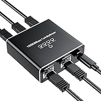 Vista 8 de Divisor Ethernet CAT 6 1 a 2 100 Mbps, BolAAzuL RJ45/Divisor de red (1 en 2 salidas) de alta velocidad 1x2 con cable de alimentación USB de 2.6