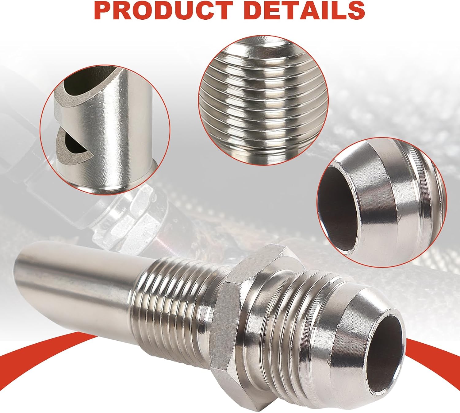 Universal Stainless Steel E-VAC Scavenger Crank Case Vent Kit includes T304 SS E-VAC fitting