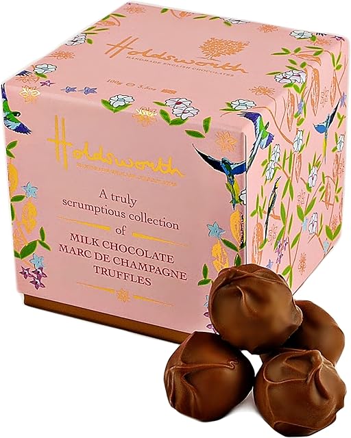 Holdsworth Chocolates Classics - Marc de Champagne Truly Scrumptious Handmade Milk Chocolate Marc de Champagne Truffles 100g