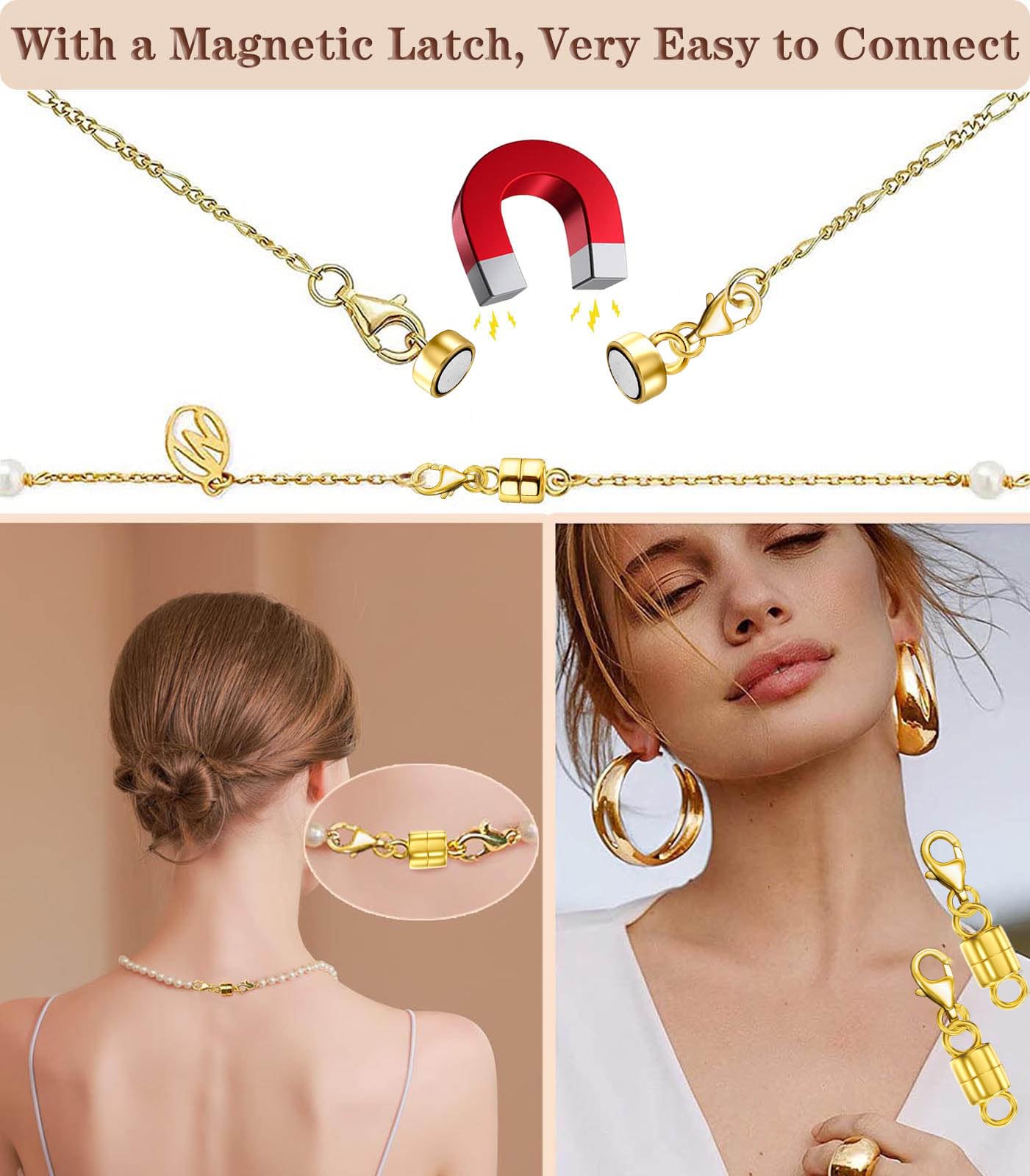 Amazon.co.jp: Dailyacc ロブスター磁気ネックレスクラスプと