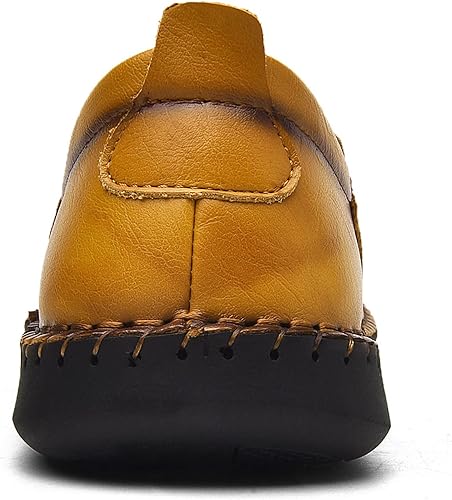 Miniatura 4 de Shaire Zapatos casuales de cuero sin cordones para hombre, zapatos cómodos y transpirables para caminar para hombres