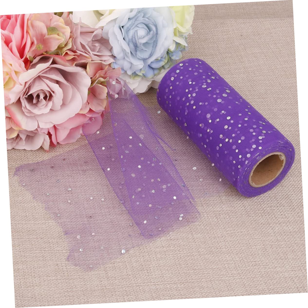 Abaodam 3pièces Tulle à Paillettes x Rouleau De Tulle Décoratif Pour Mariage Fête Et Artisanat