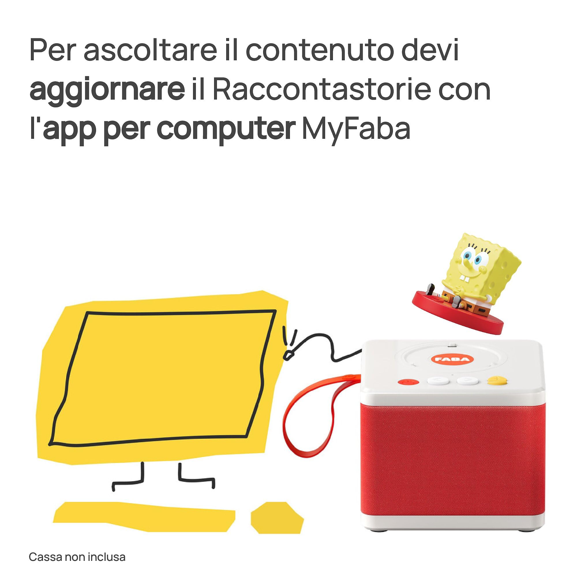 FABA Personaggio Sonoro – SpongeBob Avventure a Bikini Bottom – Storie e fiabe sonore per bambini e bambine 3-5 anni - Ascoltabile con il Raccontastorie e FABA+, gioco educativo versione italiana