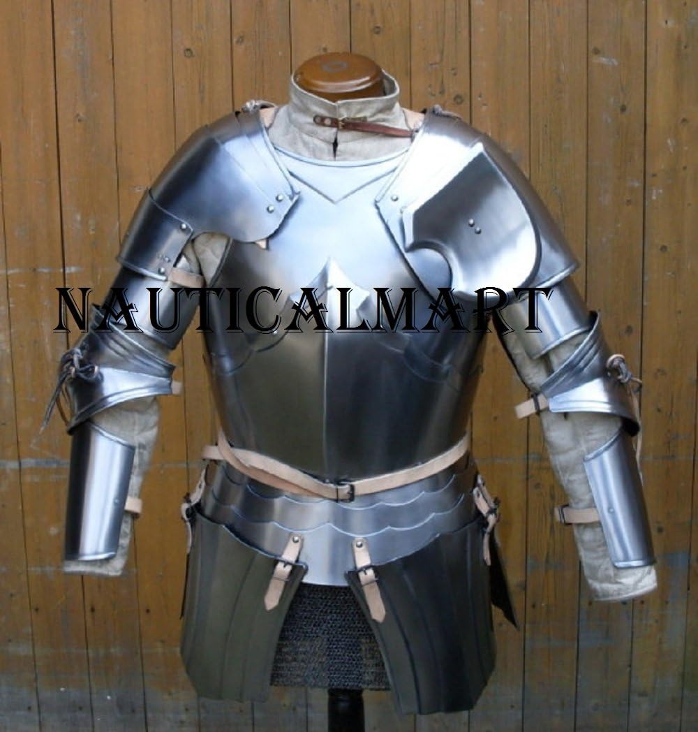 NauticalMart Medieval Reenactment Steel Armour Breastplate with Arm Set Halloween