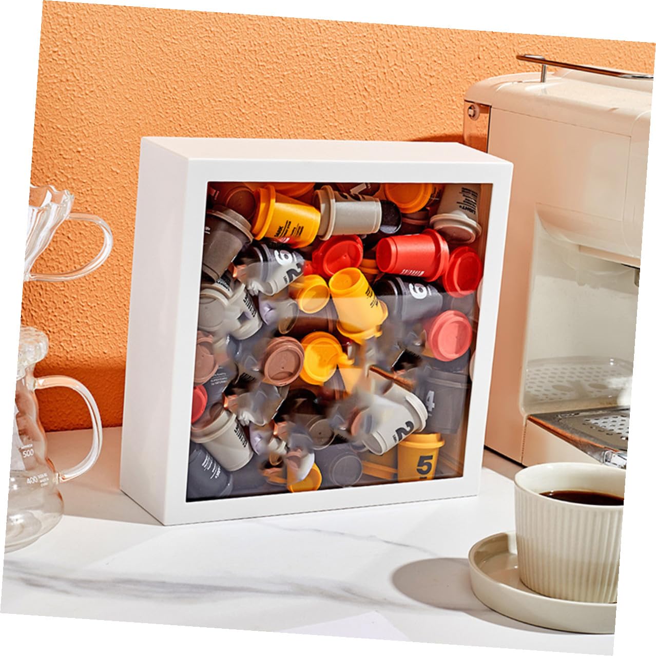 Expositor Transparente para Pared, Caja Organizadora de Juguetes en Color Blanco, Vitrina para Figuras de Colección, Estuche Almacenamiento para Manualidades y Objetos