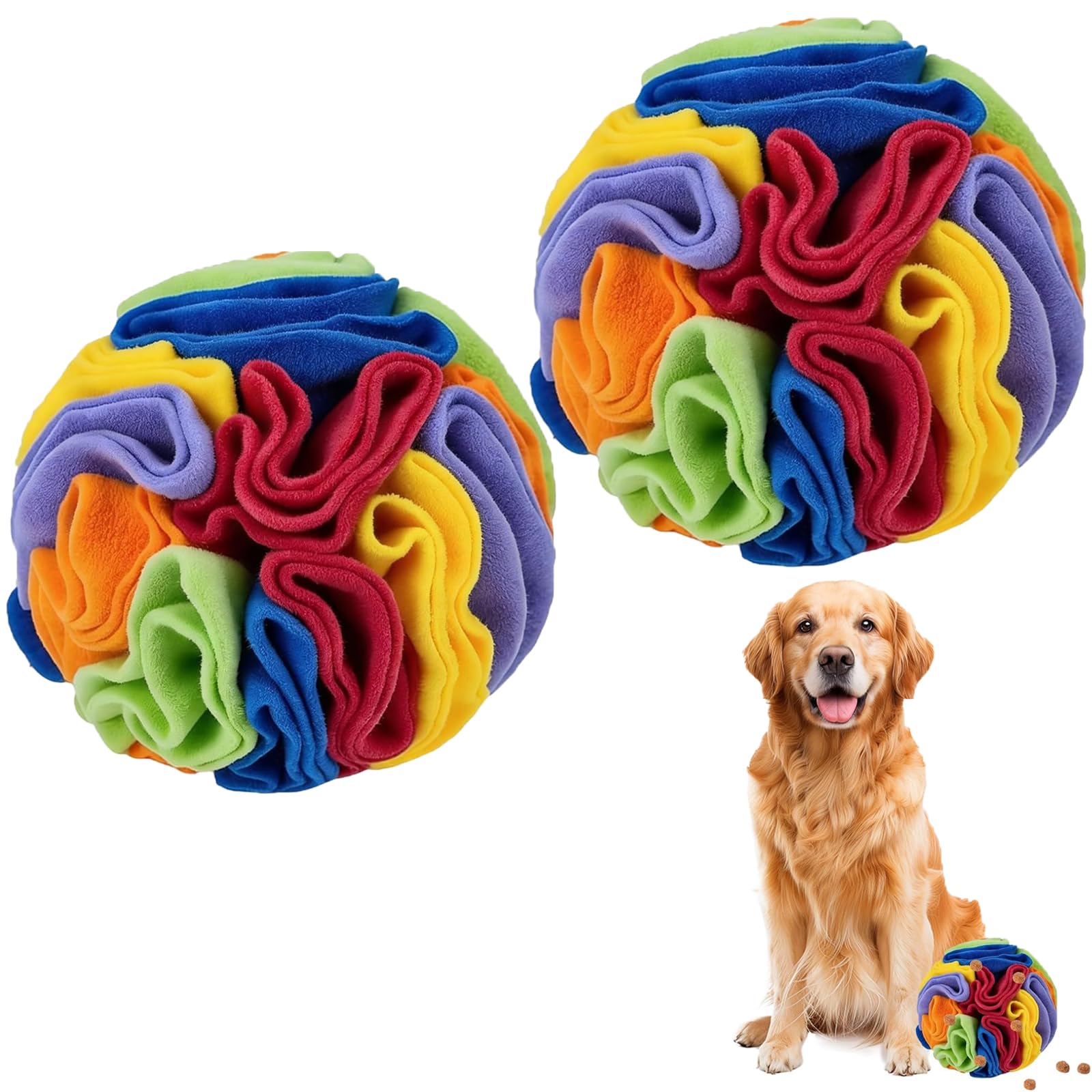 ZPSCXQ Snuffle Ball for Dogs, Dog Snuffle Toy with Stimulating Design, Interactive Puzzle Toys for Indoor Enrichment, Set of Two 10 cm Balls for Pet Training
