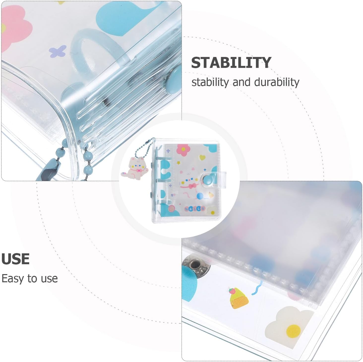 PVC Cartoon Bunny Three Hole Binder Photo Album for Cards