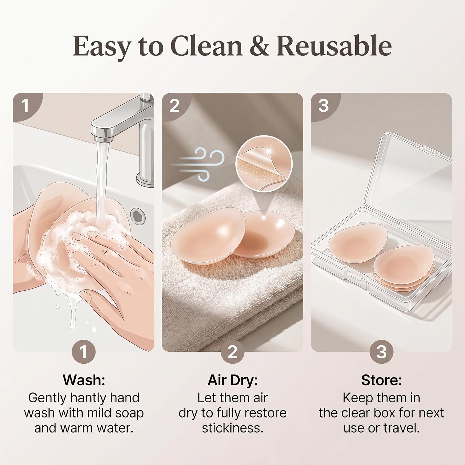Breathable Nipple Covers for Women,Teardrop Breast Lift Pasties with Air Holes,Reusable for Summer Strapless Backless