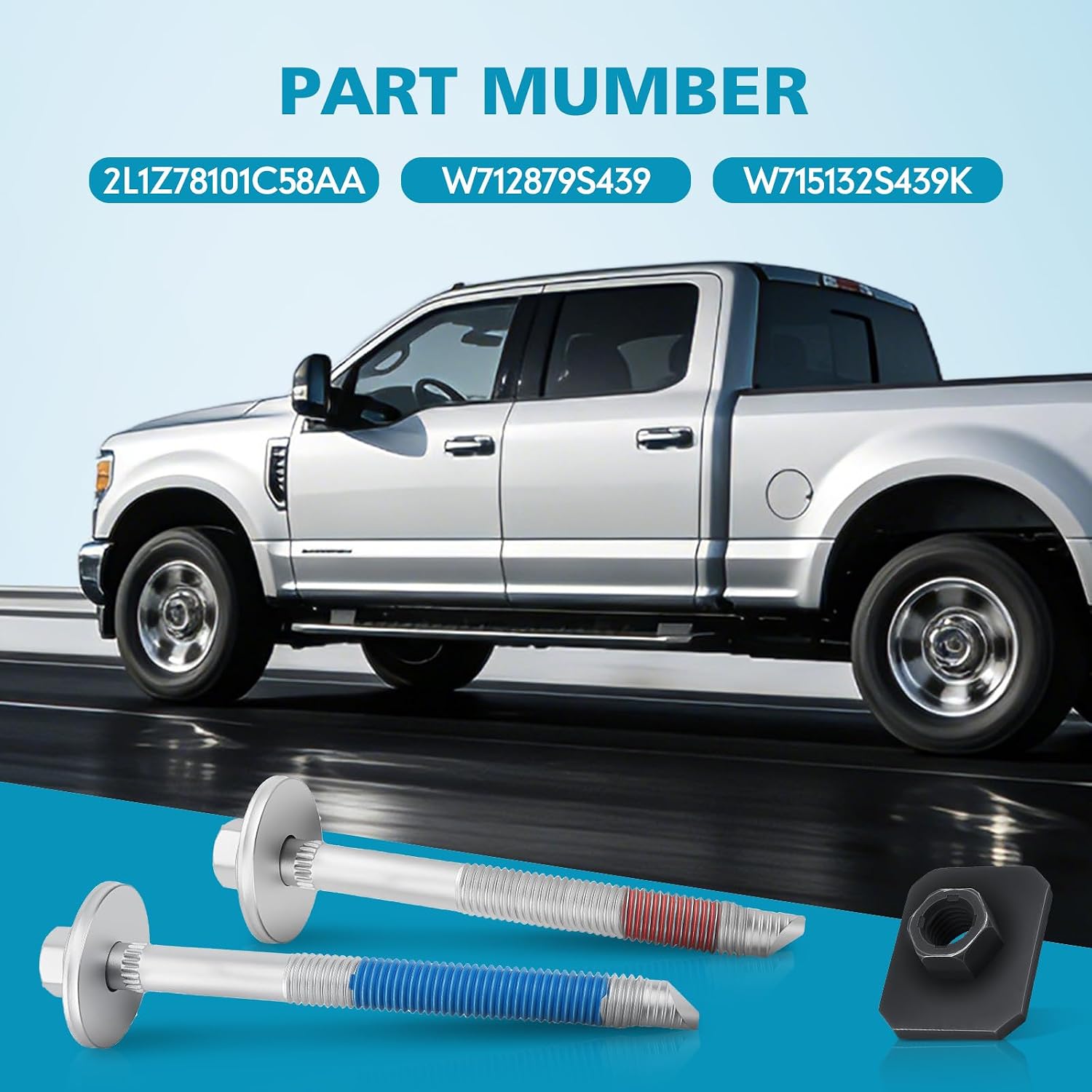 13848 Frame to Body Mounting Bolt Kit Compatible with Ford F250/F350 Super Duty Crew Cab 2008-2016 Replaces# 2L1Z78101C58AA W712879S439 W715132S439K