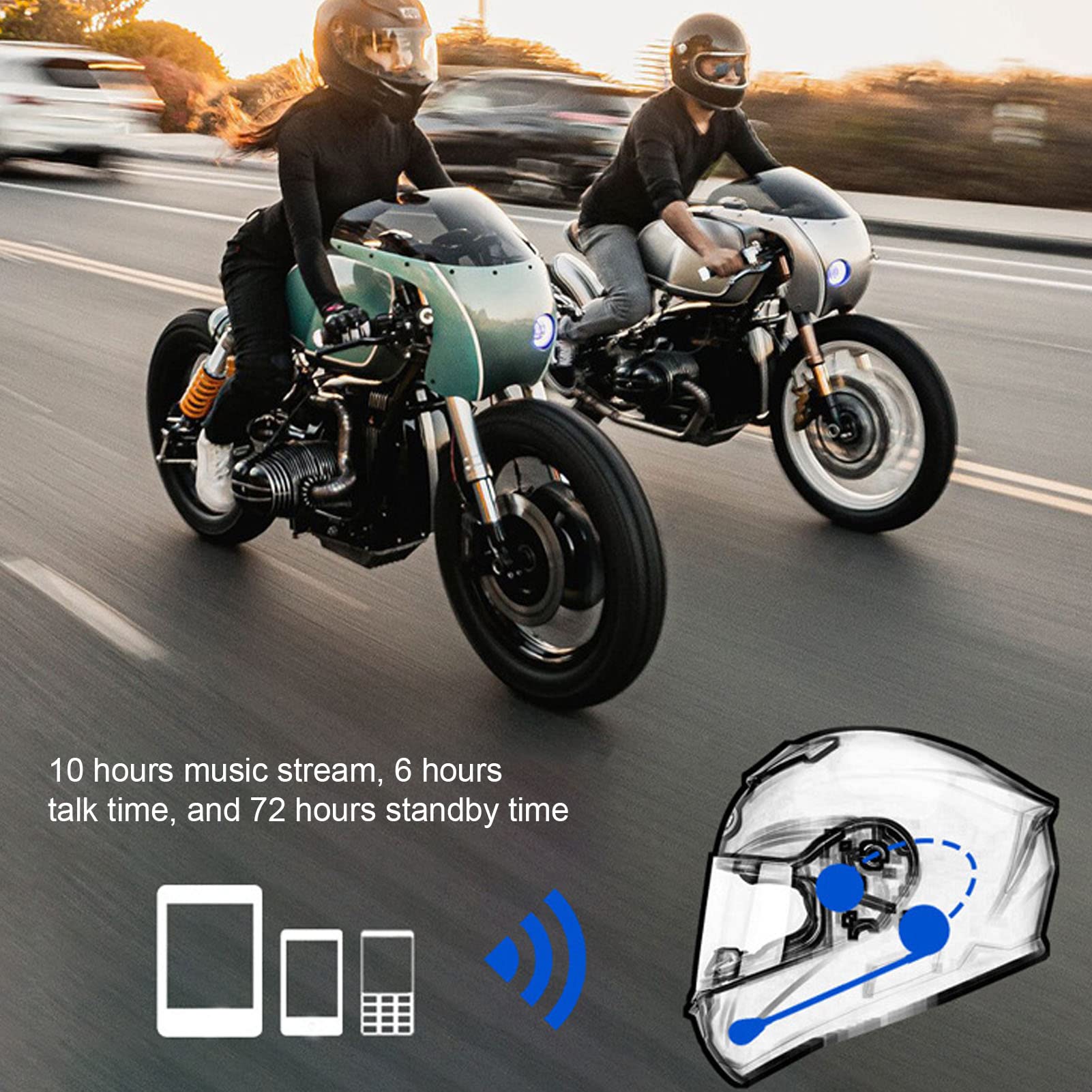 Auricolare Bluetooth per Moto DK12 con Musica Stereo