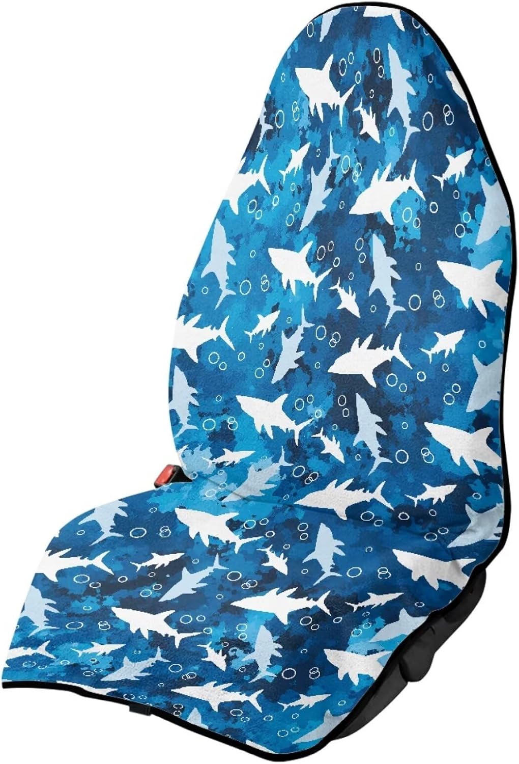 Pinupub Waterproof Blue Shark Car Seat Towel Cover for SUV Truck Sedan Sweat Front Auto Seat Cushion Protector Universal Fit Vehicle Interior Accessories