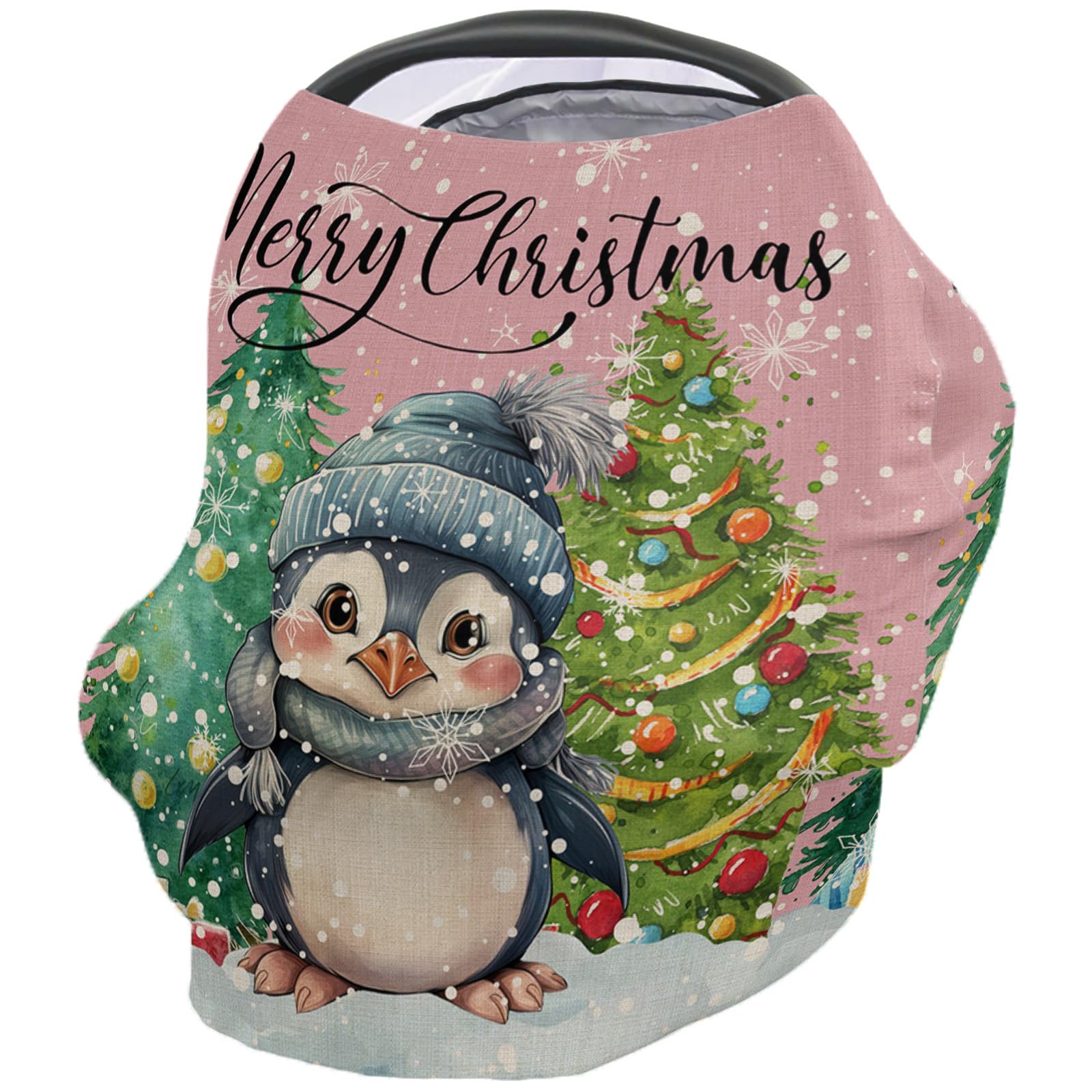 Nursing Cover for Breastfeeding Scarf, Christmas Xmas Tree Grey Baby Car Covers Super Soft Multi Use for Canopy Shopping Cart Cover Blanket Stroller Cover