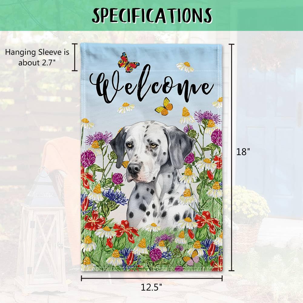 Ganshan Bi Primavera Fiori Cane Goldie Bandiera Decorativa