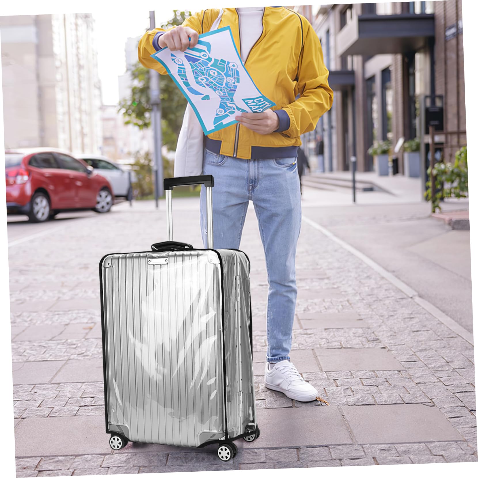 Cabilock Copri Valigia PVC Trasparente 26 Pollici 2 Pezzi per Viaggio