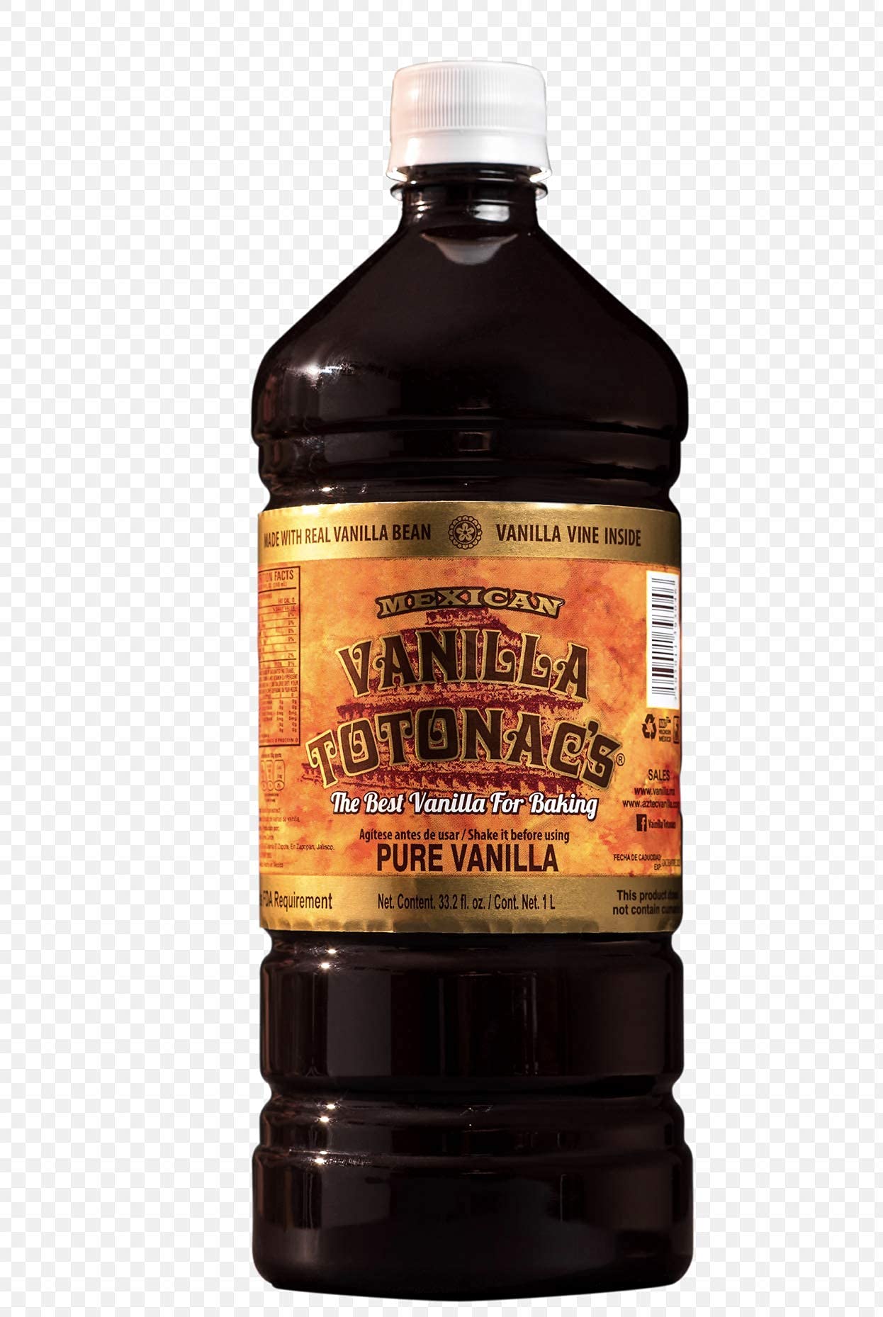 Mexican Vanilla Totonac's Pure Vanilla Flavoring, 33.2 Fluid Ounce - Pack of 5