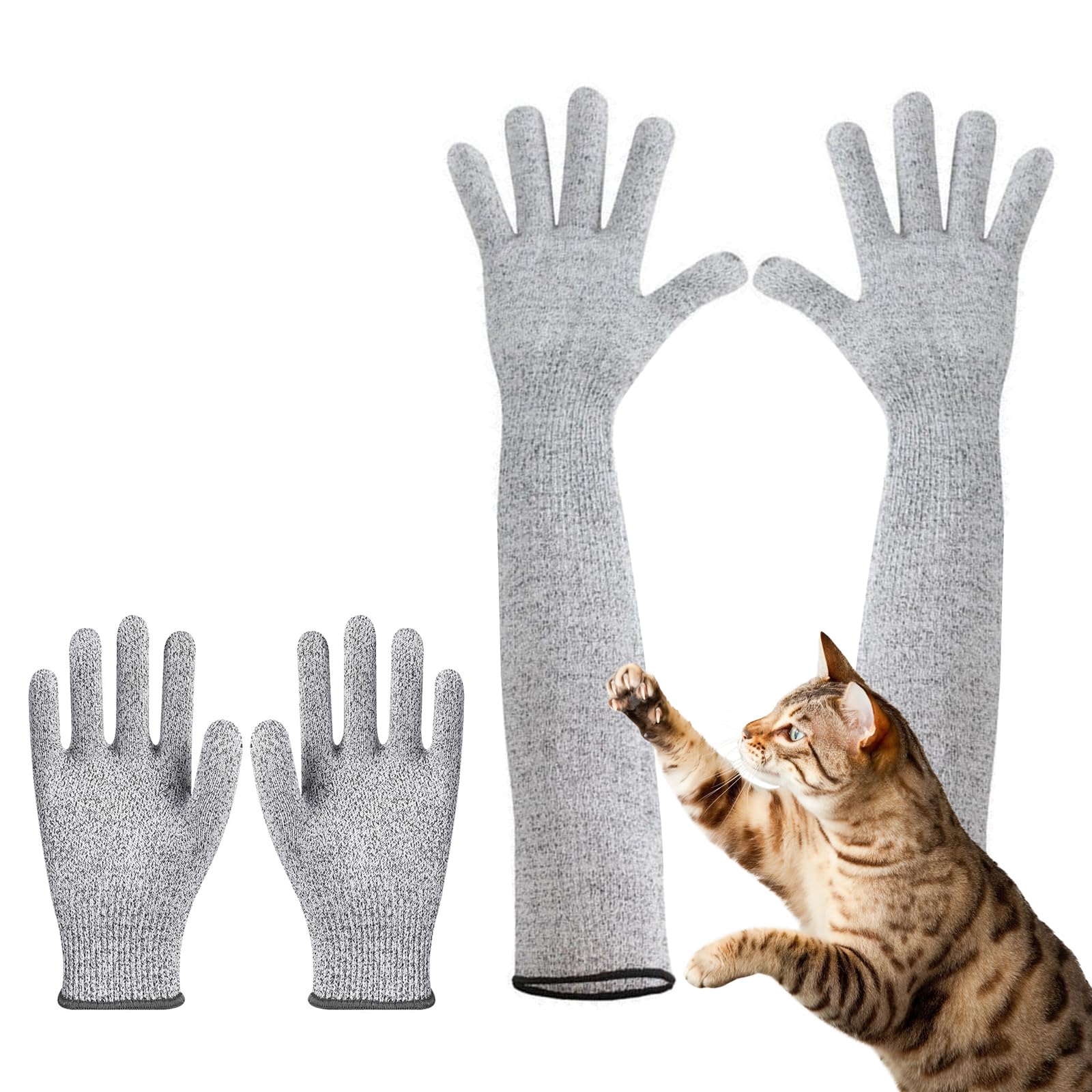 Cuyacili 2 Paar Bissfeste Handschuhe für den Umgang mit Tieren Tierpflegehandschuhe Anti-Biss Arbeitshandschuhe Schutzhüllen Umgang mit Katze/Hund/Schlange/Reptilien (20cm und 40cm) bei Günstiger Preis