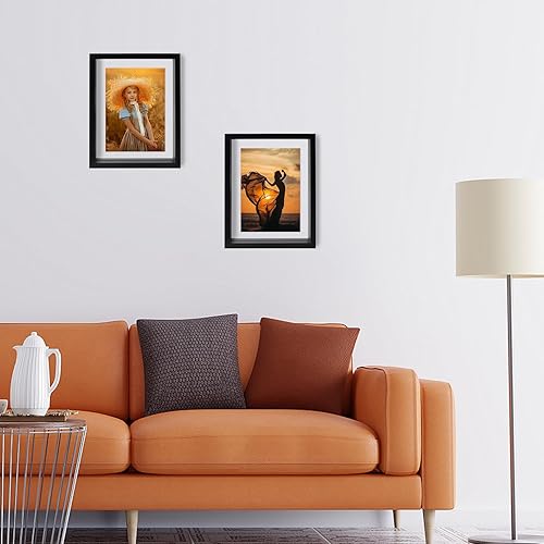 Miniatura 8 de WIFTREY 4 portarretratos flotantes de 5 x 7 pulgadas, marco de fotos de doble cristal para montaje en pared o mesa, fotos de cualquier tamaño hasta