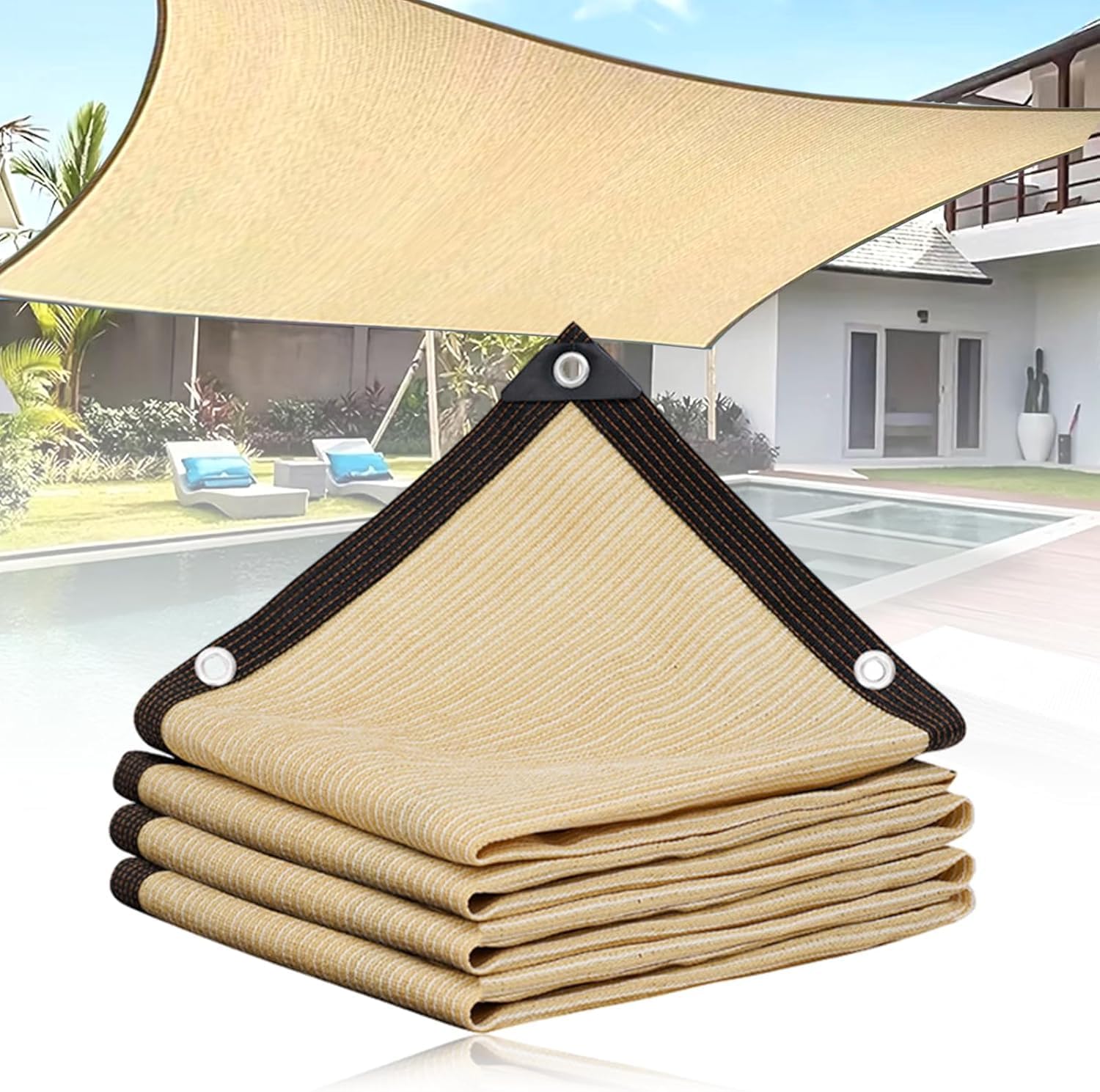 Vela parasole 2x3m beige per esterni