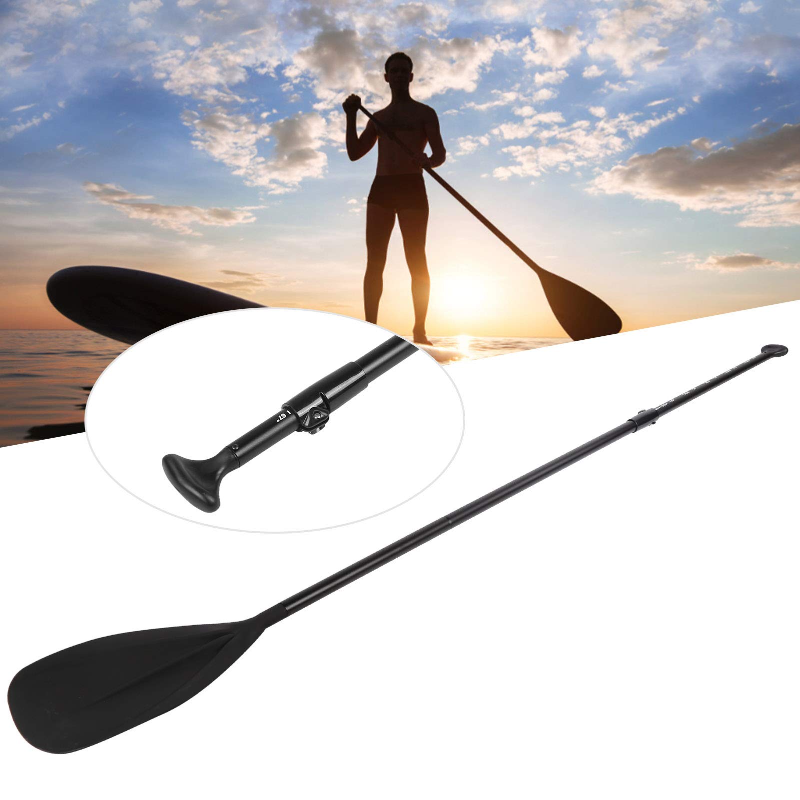 Remo de kayak ajustable | Tabla de remo de pie de aleación de aluminio de 175-215 cm | Remo de canoa desmontable para kayak/tabla de remo de pie/paseos en bote | Ligero 900 g,