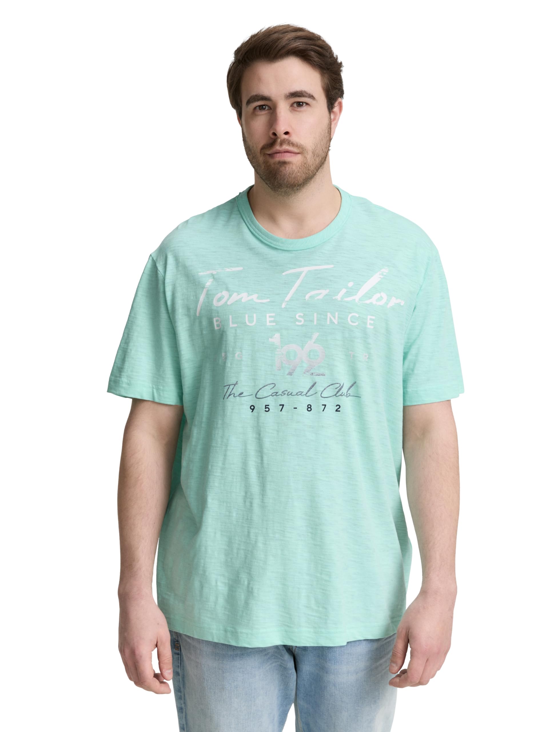 TOM TAILOR Men's 1048173 T-Shirt, 37105-Bright Mint Green, XXL