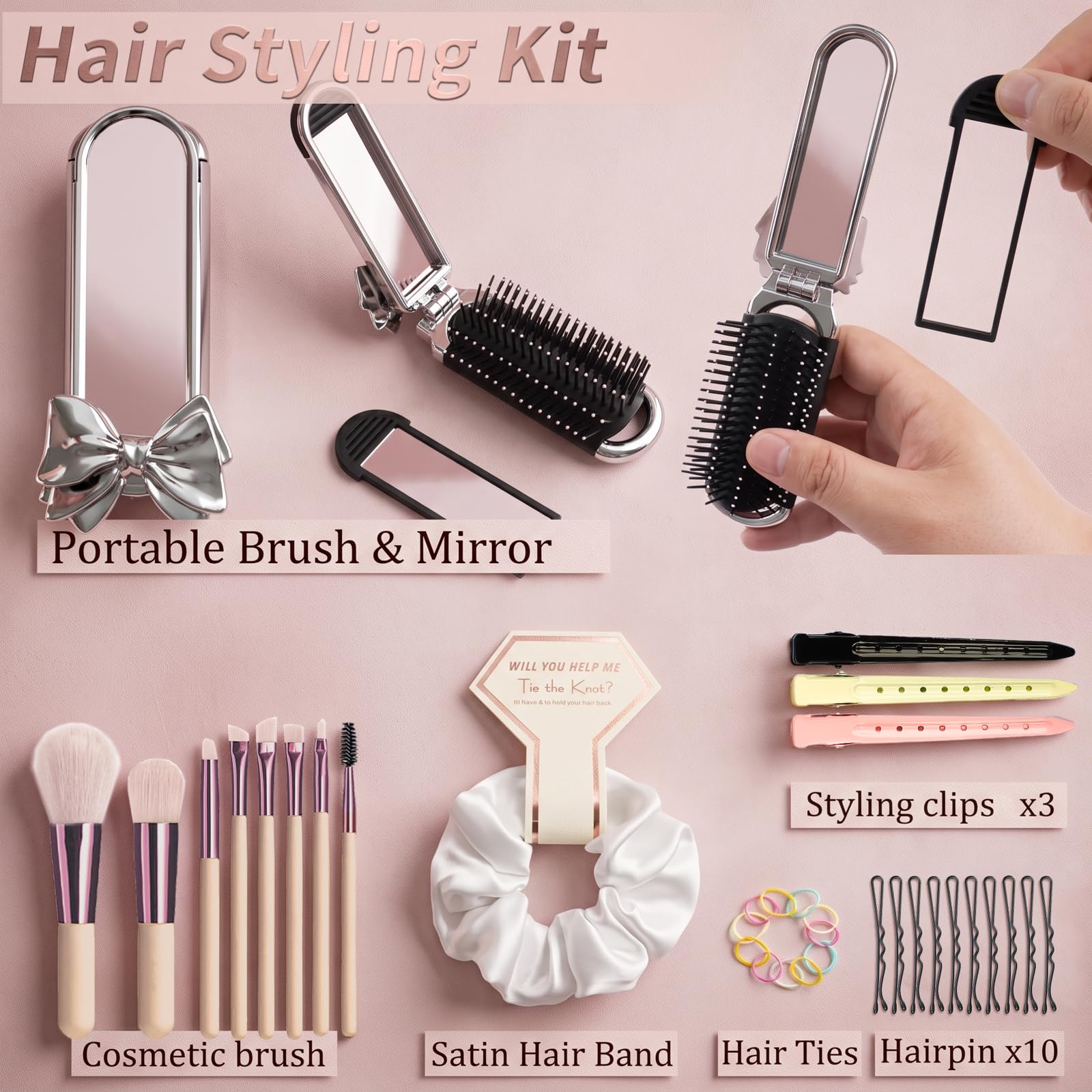 Kit de emergencia nupcial más de 40 artículos esenciales para el día de la boda, juego de supervivencia para novia y fiesta nupcial (blanco)