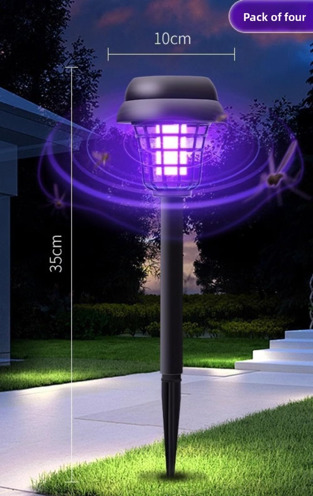 2/4 repellenti per zanzare da esterno ad energia solare, repellenti per zanzare impermeabili con pannelli solari, utilizzati per cortile, giardino, cortile posteriore, lampade per zanzare da campeggio