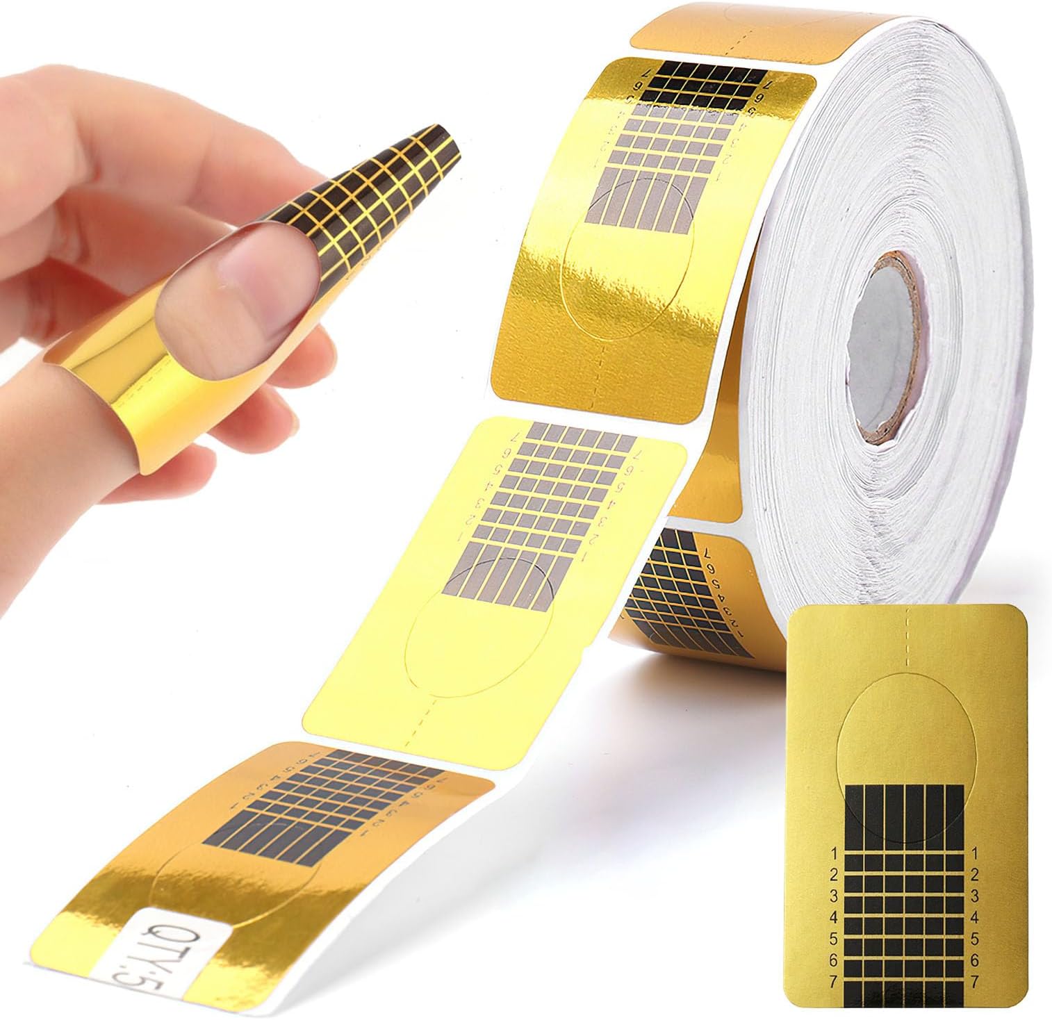 MXBONNail Forms Acrylic Gel Builder For Polygel Nails forms Art Tip Extension Forms for French Acrylic Nails UV Gel DIY Professional Salon Use（500Pcs）