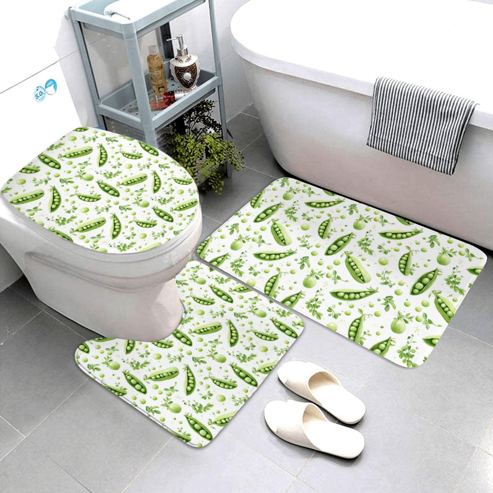 Tapis de salle de bain absorbant et lavable avec dessous antidérapant pour douche et baignoire
