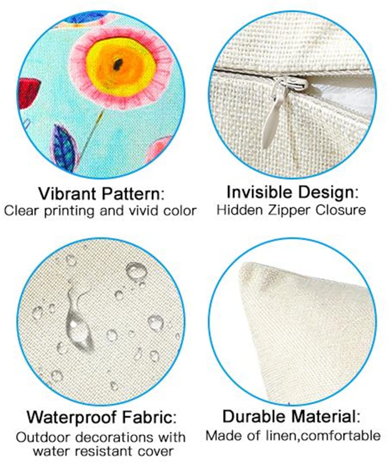 Amazon.co.jp: ライトブルー クッションカバー 北欧 4枚 セット